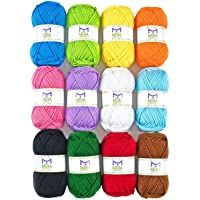 Mira Handcrafts 50g grandes ovillos de hilo - Total de 1312 yardas de hilo para ganchillo y tejido de punto - Kit para…